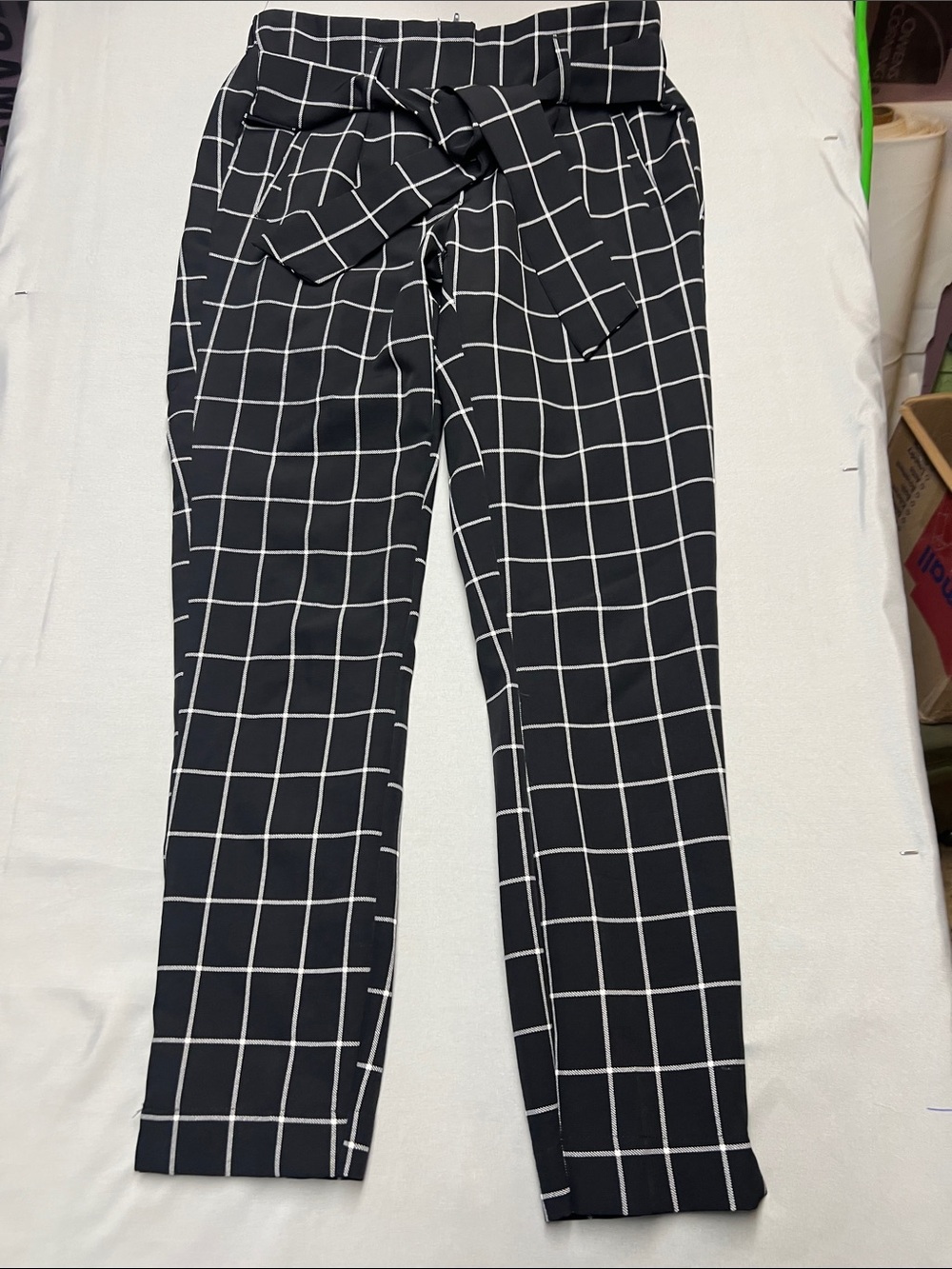 like an angel Black Windowpane Straight Leg Pants
